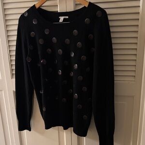 Cashmere and Wool Sequined Polka Dot Sweater - Festive and Fun!